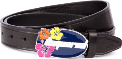 D SQUARED Flower-logo leather belt