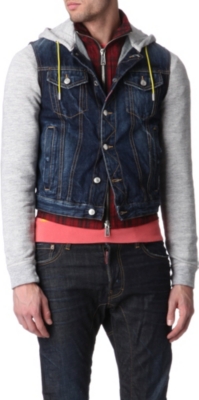 D SQUARED Denim and jersey jacket