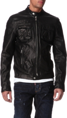 D SQUARED Leather biker jacket