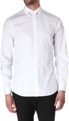 D SQUARED Embroidered collar shirt