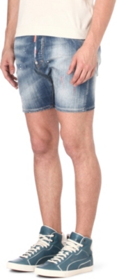 D SQUARED Neon-detail denim shorts