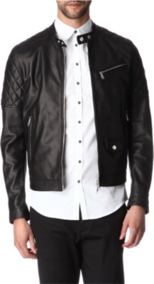 D SQUARED Quilted leather biker jacket