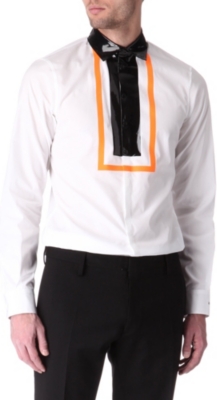 D SQUARED Fluorescent and patent detail shirt