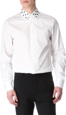 D SQUARED Studded-collar slim-fit shirt