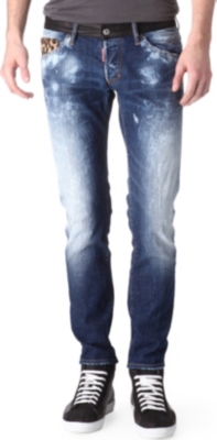 D SQUARED Clement slim-fit leather waistband jeans