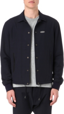 D SQUARED Leather-trimmed Harrington jacket