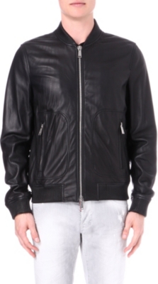 D SQUARED Leather bomber jacket