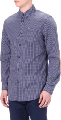 D SQUARED Checked elbow-patch shirt
