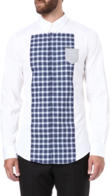 D SQUARED Check bib slim-fit shirt
