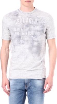 D SQUARED Printed faded-effect t-shirt