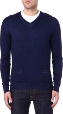 D SQUARED Elbow patch v-neck jumper