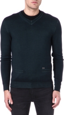 D SQUARED Elbow patch v-neck jumper