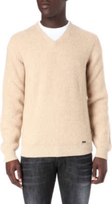 D SQUARED Ribbed v-neck jumper