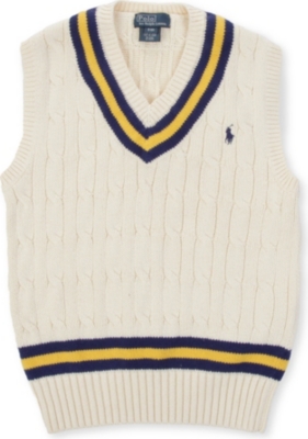 RALPH LAUREN Cricket cable-knit vest 8-16 years