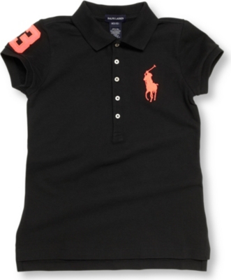 RALPH LAUREN Neon number polo shirt 7-16 years (Black
