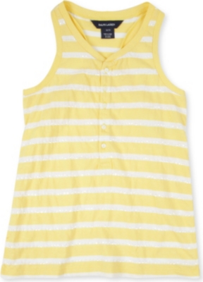 RALPH LAUREN Striped sequin-detail vest 7-16 years