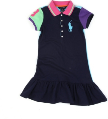 RALPH LAUREN Colour-block polo dress 7-16 years