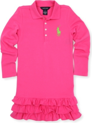 RALPH LAUREN Big Pony long-sleeved polo dress 7-16 years