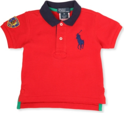 RALPH LAUREN Big Pony colour-block polo shirt 9-24 months