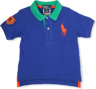 RALPH LAUREN Big Pony colour-block polo shirt 9-24 months