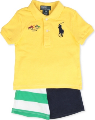 RALPH LAUREN Big Pony polo shirt and shorts set 12-24 months