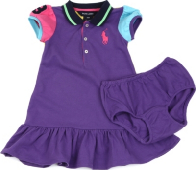 RALPH LAUREN Colour-block polo dress 3-24 months