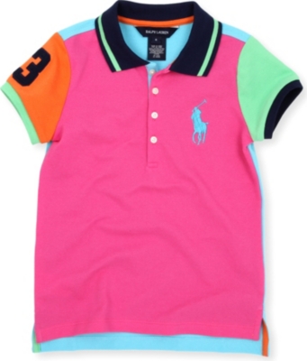 RALPH LAUREN Colour-block polo shirt 3-24 months