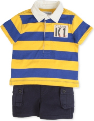 RALPH LAUREN Rugby top and cargo short set 3-9 months