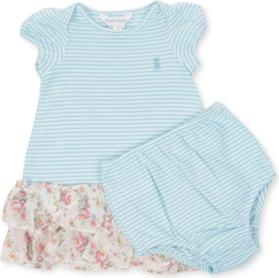 RALPH LAUREN Striped and floral dress 3-9 months