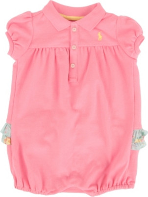 RALPH LAUREN Ruffle detail bubble bodysuit 3-9 months