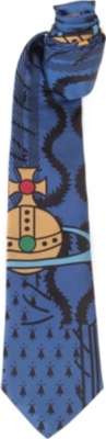 VIVIENNE WESTWOOD Mixed-pattern Orb silk tie