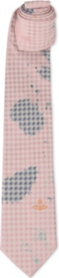 VIVIENNE WESTWOOD Gingham splat silk tie