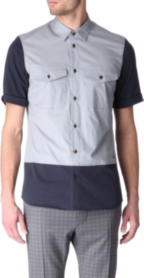 VIVIENNE WESTWOOD Jersey-panel short-sleeve shirt