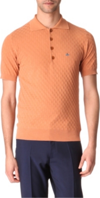 VIVIENNE WESTWOOD Basket-weave knitted polo shirt