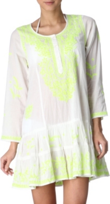 JULIET DUNN Embroidered cotton beach dress