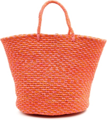 SENSI STUDIO Hand woven straw maxi tote bag