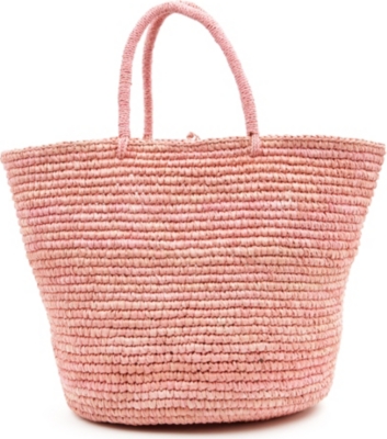 SENSI STUDIO Hand woven straw maxi tote bag