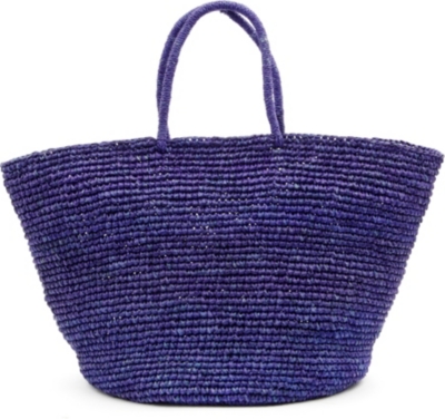 SENSI STUDIO Hand woven straw maxi tote bag