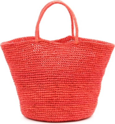 SENSI STUDIO Hand woven straw maxi tote bag