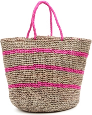 SENSI STUDIO Hand woven straw maxi tote bag
