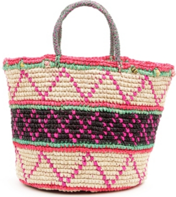 SENSI STUDIO Hand woven straw maxi tote bag