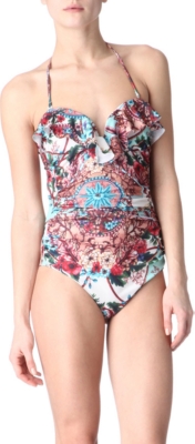 ZIMMERMANN Lacquer frill bandeau swimsuit