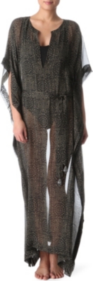 MARIE FRANCE VAN DAMME Moroccan printed silk-chiffon kaftan