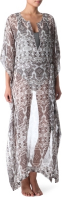 MARIE FRANCE VAN DAMME Moroccan printed silk-chiffon kaftan