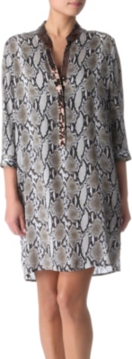 MARIE FRANCE VAN DAMME Short silk-satin kaftan