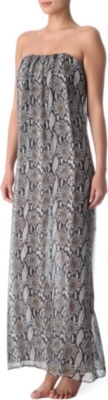 MARIE FRANCE VAN DAMME Snakeskin-print bustier maxi dress