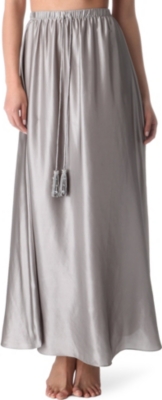MARIE FRANCE VAN DAMME Silk-satin long line skirt