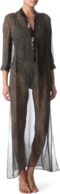 MARIE FRANCE VAN DAMME Long silk-satin kaftan