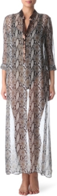 MARIE FRANCE VAN DAMME Long silk-satin kaftan