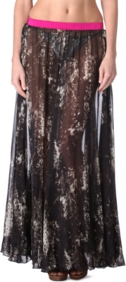 MARIE FRANCE VAN DAMME Snake print chiffon skirt